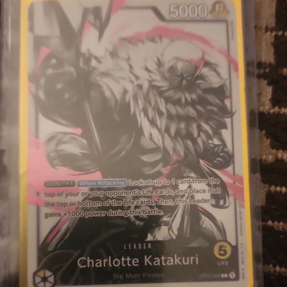 Onepiece Trading Card with Pink and Gray Accents